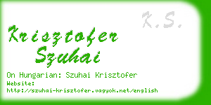 krisztofer szuhai business card